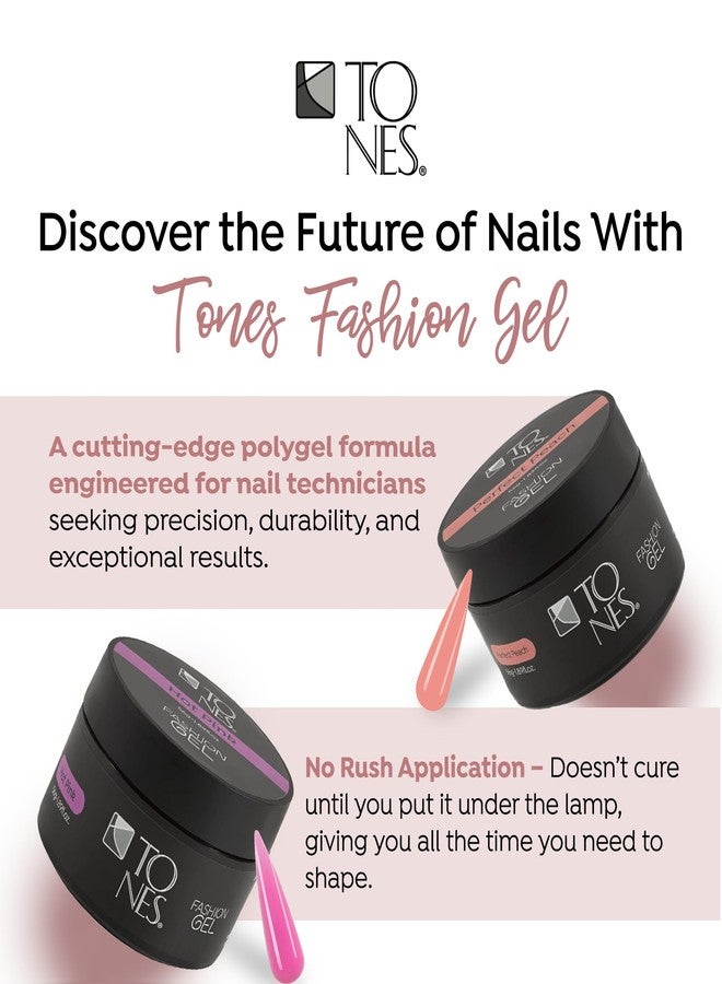 TONES Fashion Gel - Premium, Long-Lasting LED or UV Poly Nail Gel - 7-Free - Quick-Curing Nail Art and Nail Design Overlay or Nail Sculpting - (1.89 Oz, Cover Almond) - Image 5